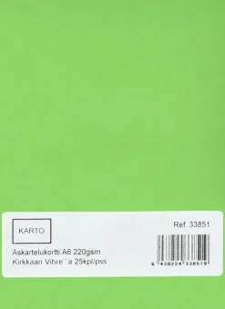 Askartelukortti A6 220 Gsm Kirkkaan Vihrea 25 Kpl/Pss