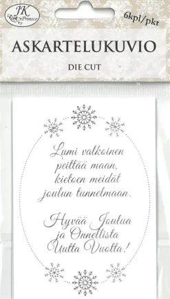 Askartelukuvio Jouluteksti Hopeafolio 6Kpl/Pkt