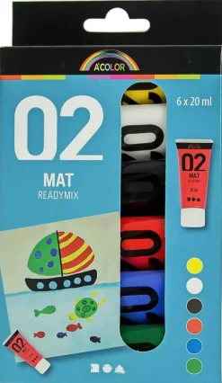 Nellen A-Color Akryylimaalilajitelma 6X20Ml