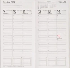 Taskukalenteri Time System Classic Musta 2024